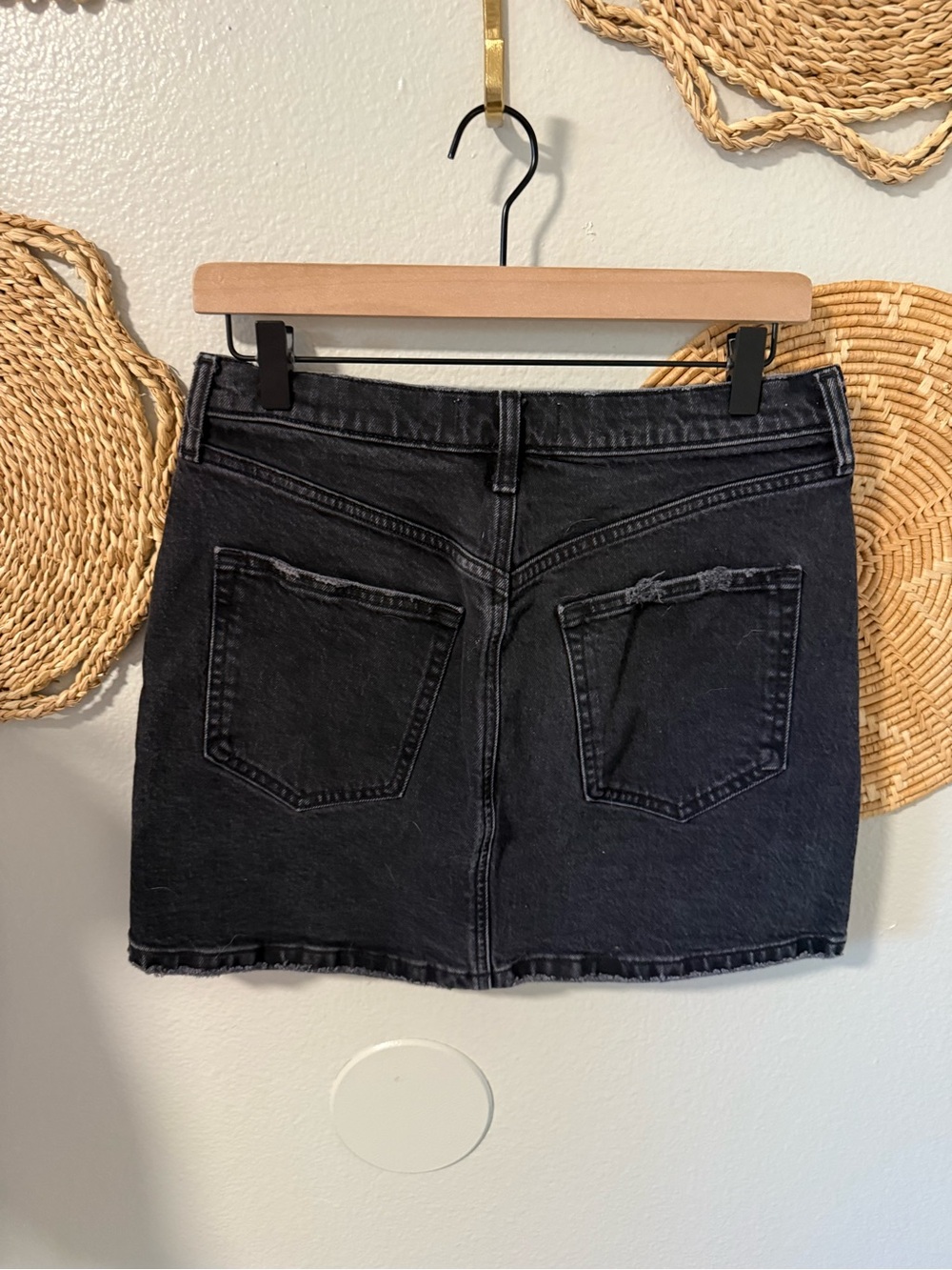 Abercrombie & Fitch Dark Black Denim Button-Front Mini Skirt - Picture 4 of 4